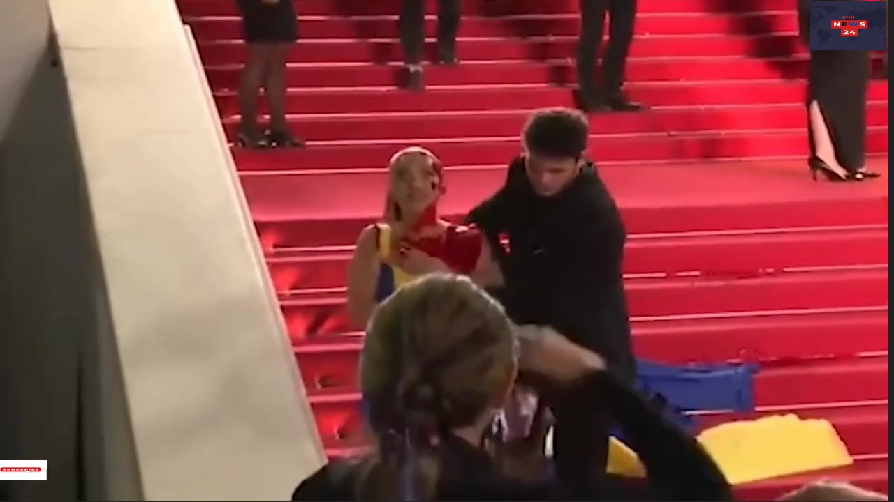 Ukrainian woman was rudely hauled away from red carpet during Cannes Festival