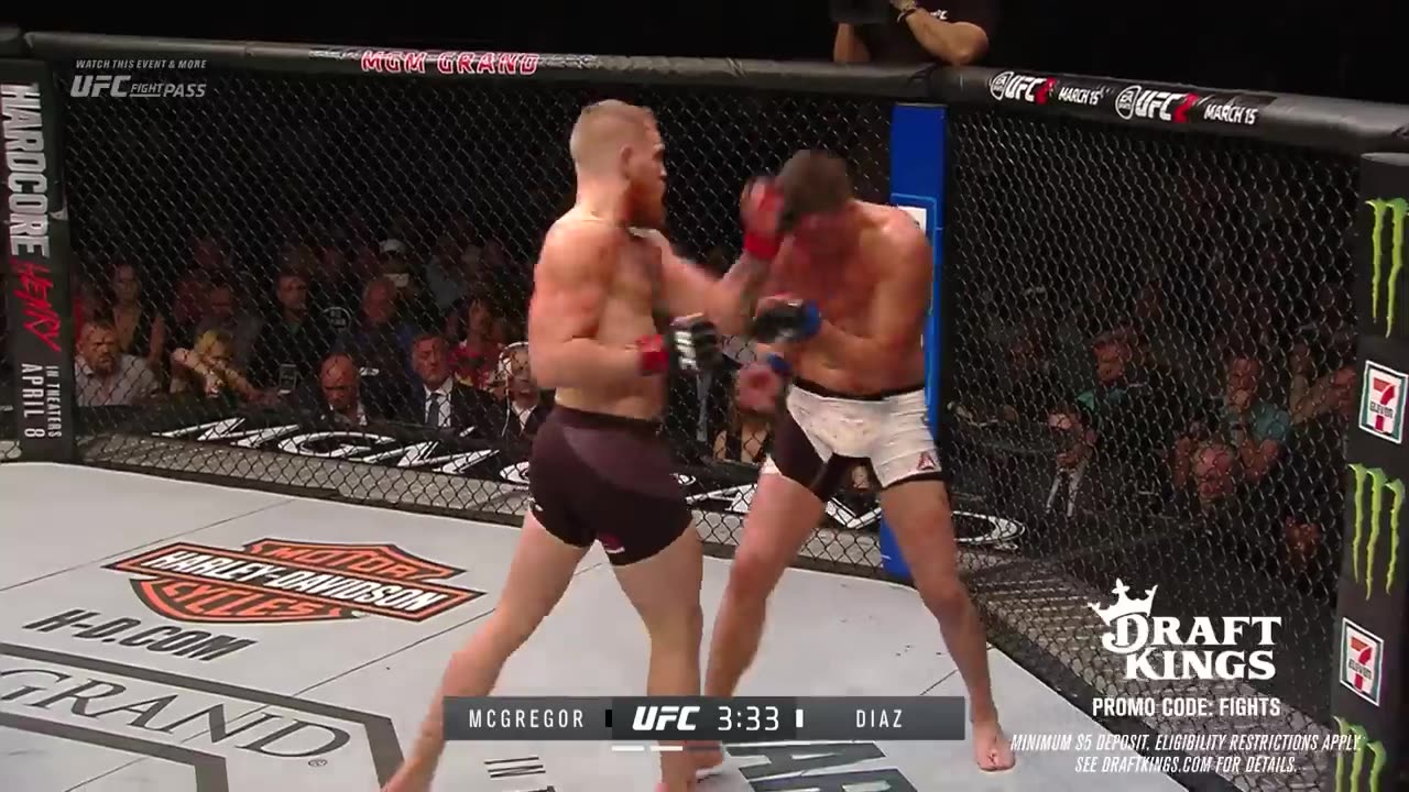 fight between Nate Diaz vs Conor McGregor 1