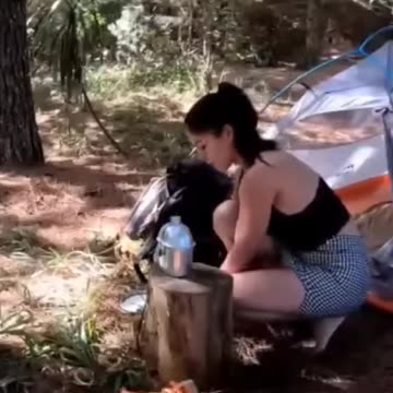 Acampamento selvagem sozinha. #bushcraft ##camping