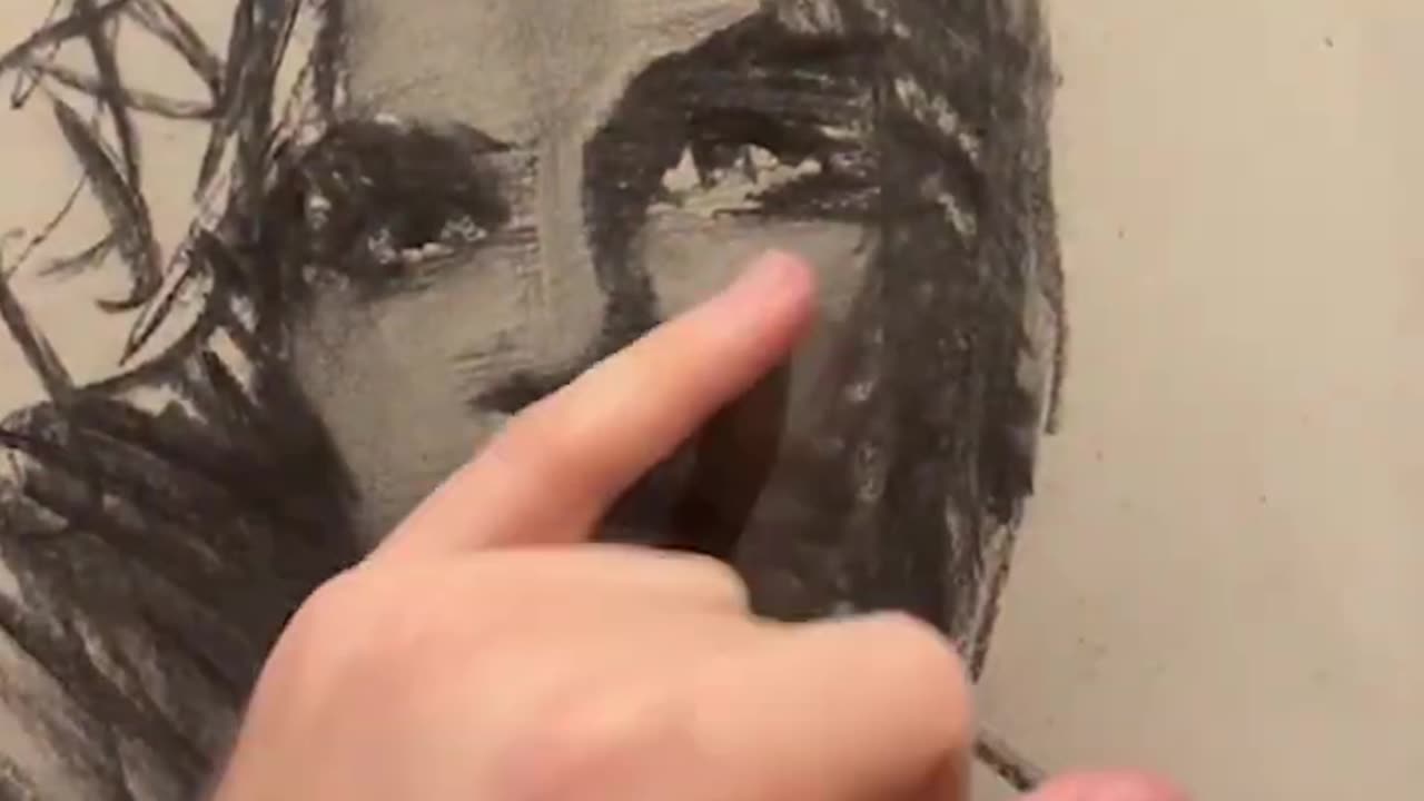 How to draw a face using charcoal