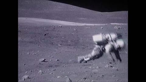 Astronauts falling on the moon