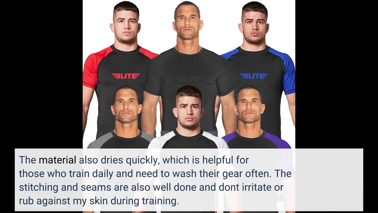 Real Reviews: 2022 Elite Sports Jiu Jitsu BJJ Rash Guards, Men’s BJJ, No GI, MMA Ranked Short S...