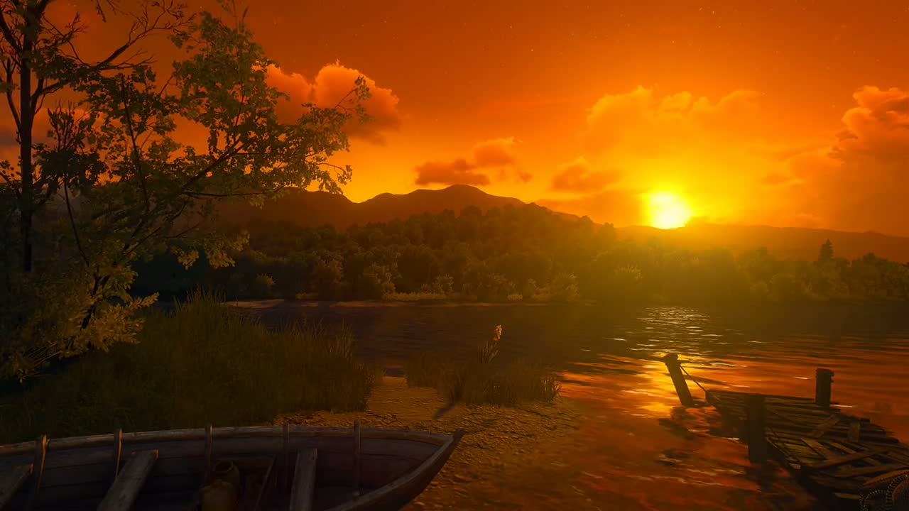 The sun is sinking in the west
