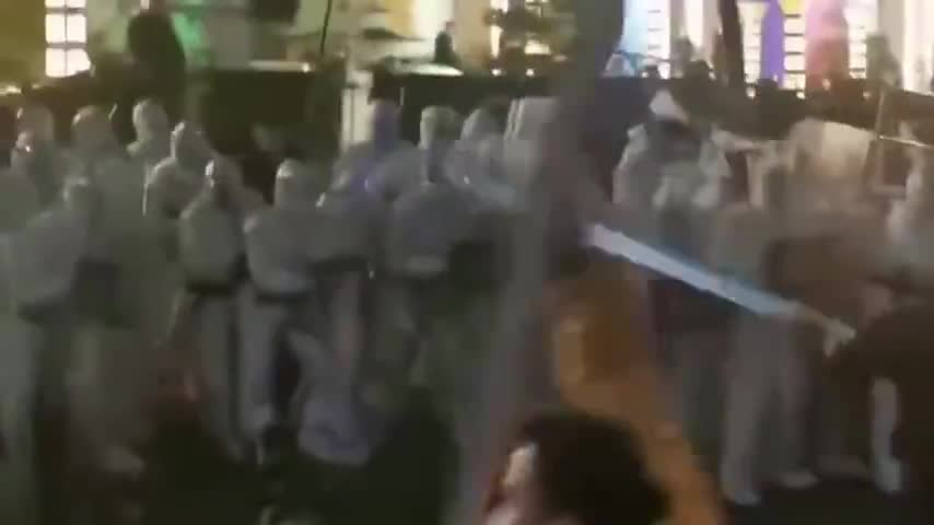 WHITE CLAD COVID GOONS GET A TASTE OF THERE OWN MEDICINE IN CHINA