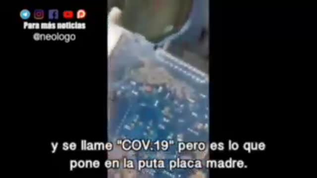 Placa principal de las antenas 5G con nombre COV-19