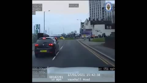 Dramatic police chase ends in spectacular fashion