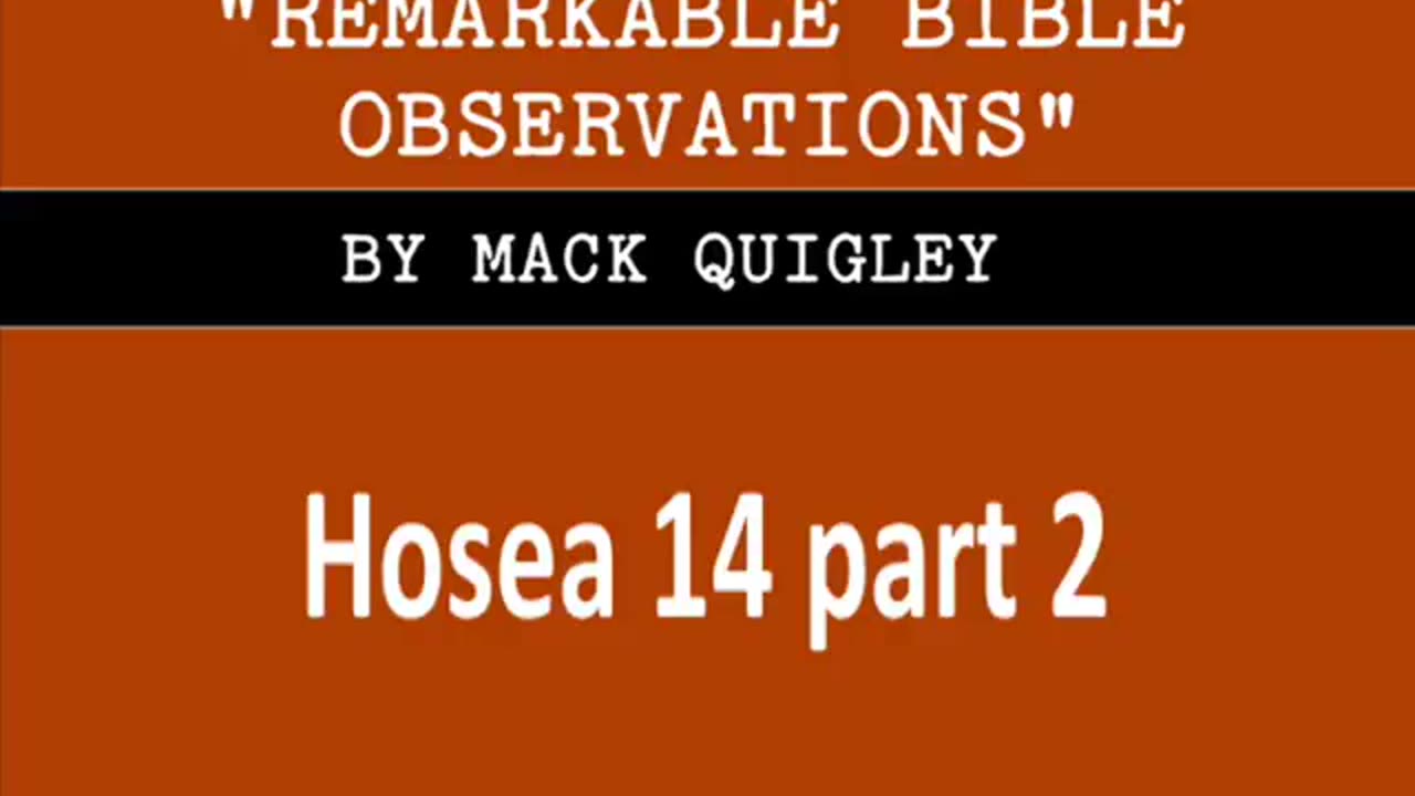 Book of Hosea (ch 14 - part 2)