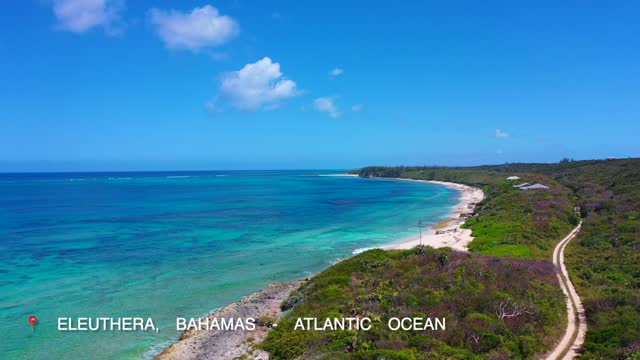 Eleuthera, Bahamas - Atlantic ocean | 4k Drone Flyover