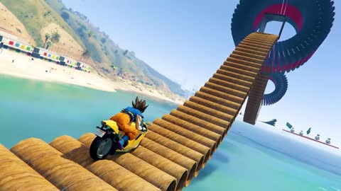 GTA V New Epic Parkour Race For Car Racing Challenge by Cars and Motorcycle, Founded Spider Shark3