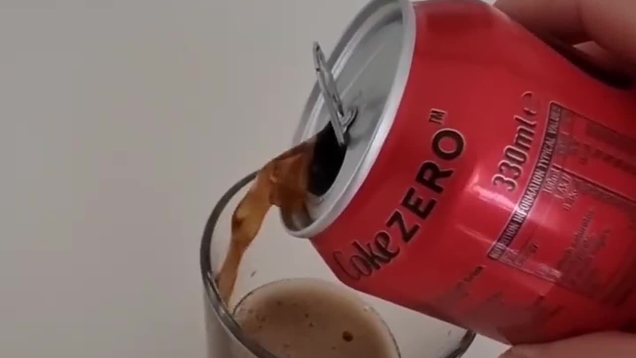 Fill the glass with Coke