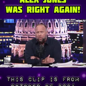 (October 2021) Alex Jones predicts a giant war starting in February 2022