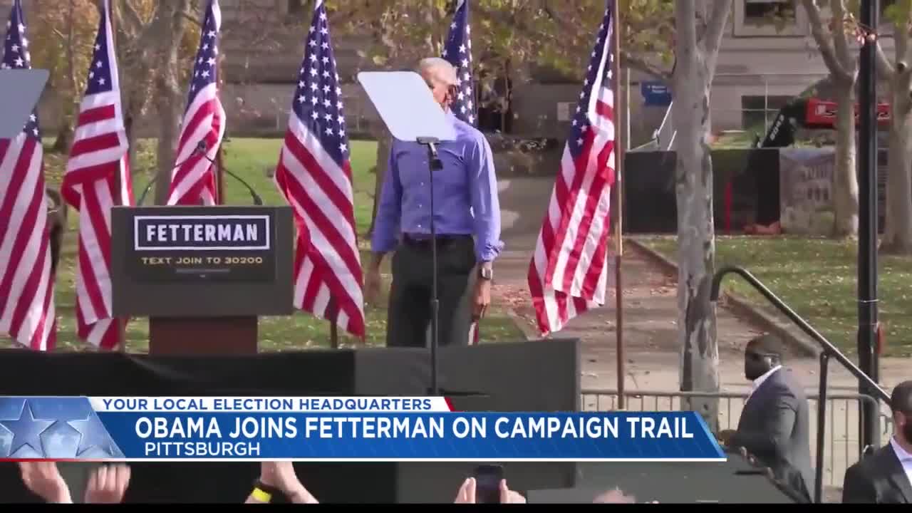 Fetterman, Shapiro meet with Obama and Biden on campaign trail