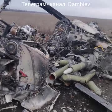 Russian Armed Forces near downed Russian Air Force Ka-52 helicopter in Ugledar area.