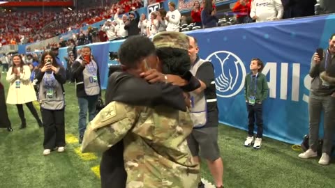 Captain Shelesa Perry Surprises Parents At Peach Bowl..