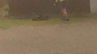 Massive Storm Doesn’t Stop Man From Mowing