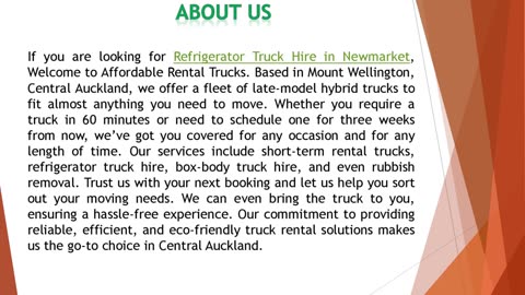 If you are looking for Refrigerator Truck Hire in Newmarket