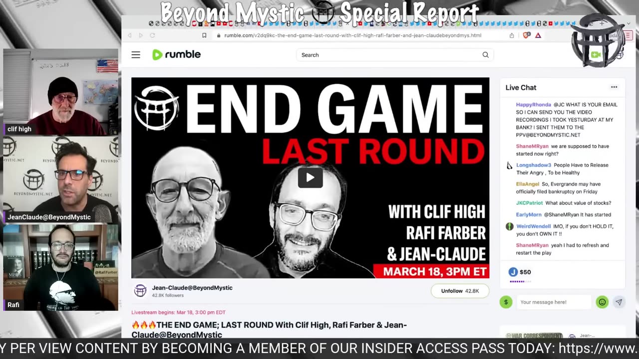 🔥🔥🔥THE END GAME; LAST ROUND With Clif High, Rafi Farber & Jean-Claude@BeyondMystic