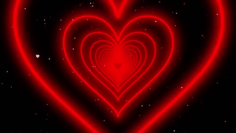 075. Heart Tunnel❤️Red Heart Background Neon Heart Background Video