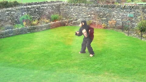 Gaby and Alex playing with Funny Monkey Friend-2