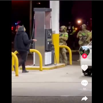 This is what happens if you pump gas after curfew in a free country