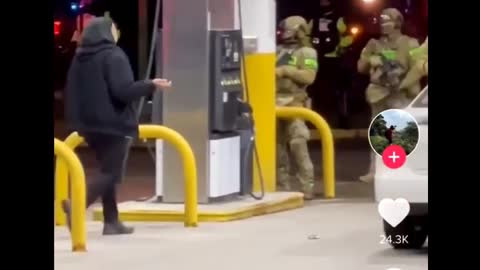 This is what happens if you pump gas after curfew in a free country