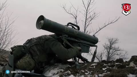 Ukrainian troops destroy Russian post with an anti-tank missile system