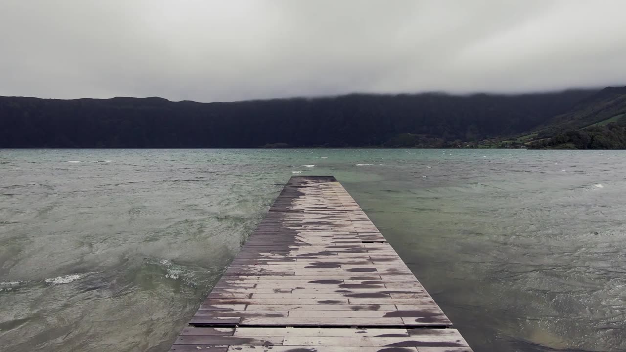 Waterside Jetty in Stormy Weather