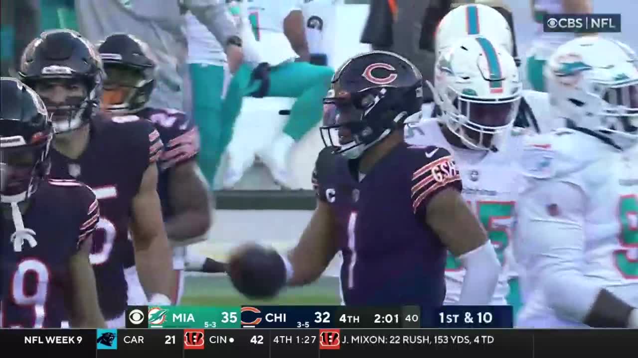 Justin Fields sets the NFL single game rushing record for QBs