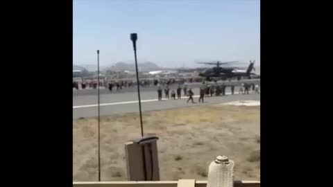 U.S solder films cabal airport from a gunner current. Proving the media is constantly lying to you.