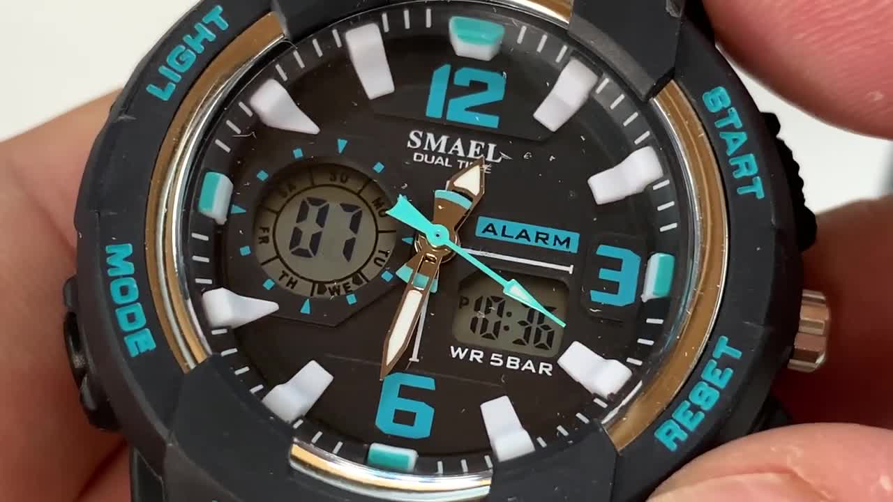 $17 38mm Dual Time Rugged Digital Sport Wrist Watch by SMAEL Review