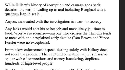 FBI Anon on the Clinton Foundation, Benghazi murder, and more