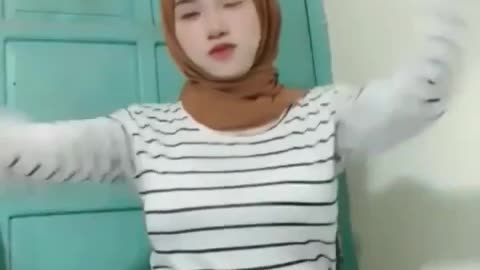 beautiful hijab girl swaying