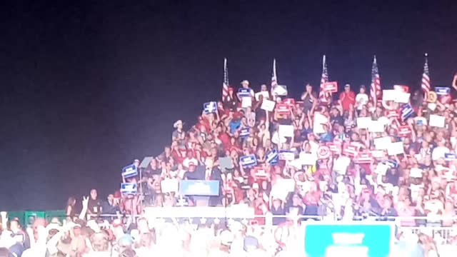 TRUMP RALLY ENCORE , PERRY GEORGIA, CROWD VIEW , FIREWORKS