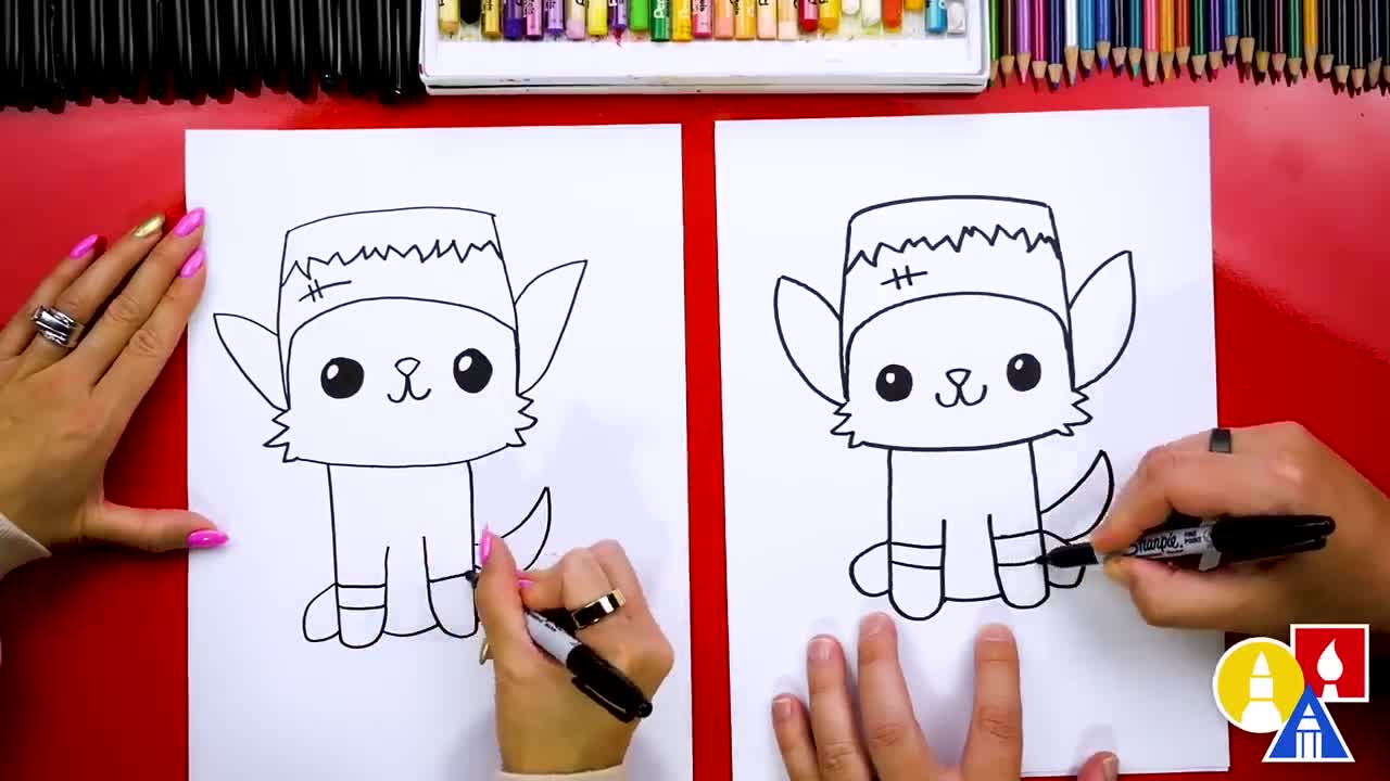 How To Draw A Franken-Fox For Halloween