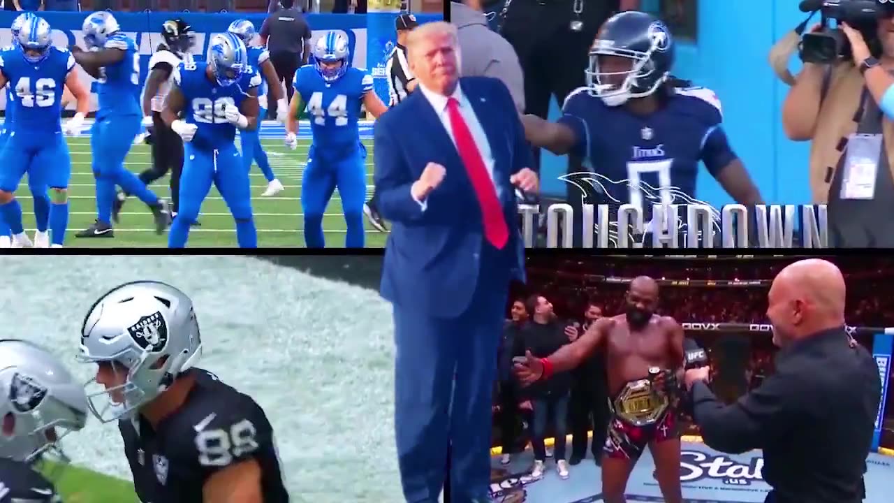 NFL PLAYERS CELEBRATE DOING THE TRUMP DANCE