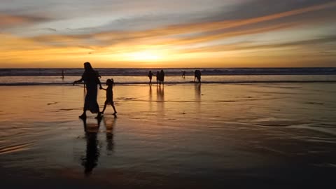 Sunset on the beach of Bali