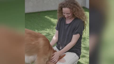 Beautiful Lady With Her Dog