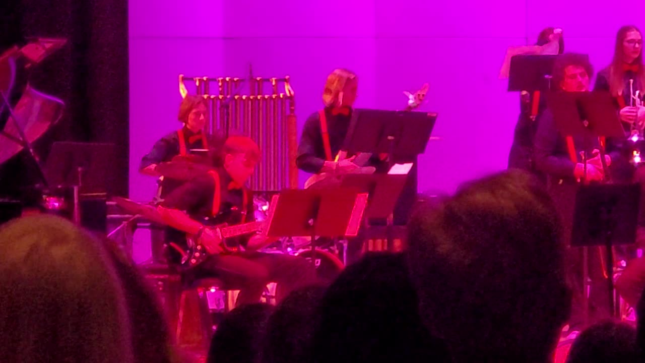 Vivian on the bongos