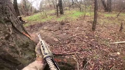 battle of the marines with the Russians in the woods