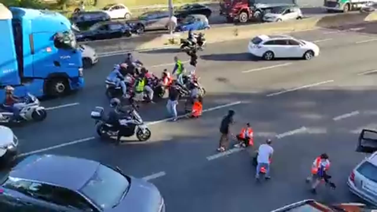 "Climate activists" tried to block a motorway in Portugal.