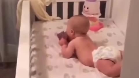 A baby caught red handed