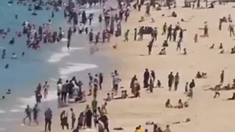 Gaza Beach in spite of war.