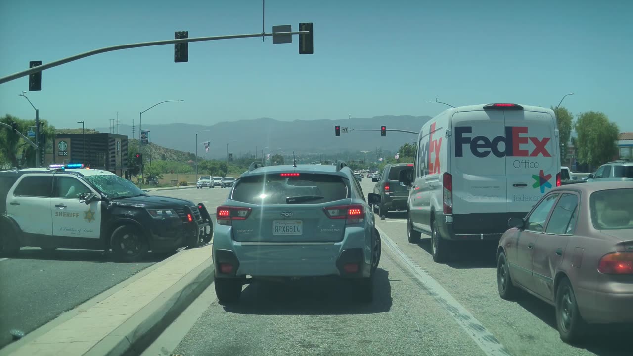 Patrol Car T-Boned Crossing Santa Clarita Intersection