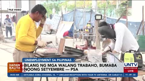 Bilang ng mga walang trabaho, bumaba noong Setyembre — PSA