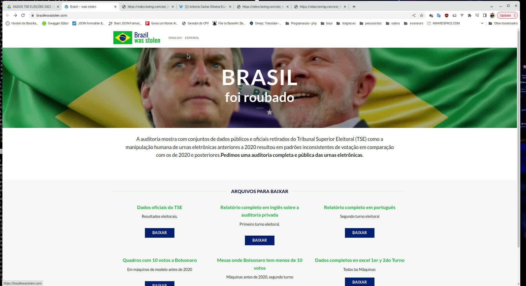 Dados da fraude das eleições de 2022