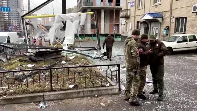 Unidentified missile hits Kyiv