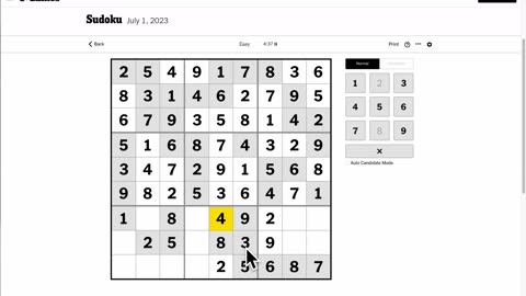 Sudoku 2023-07-01 easy