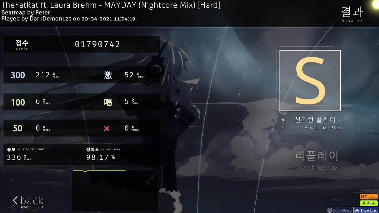 OSU - Full Combo - TheFatRat ft. Laura Brehm - MAYDAY (HARD)