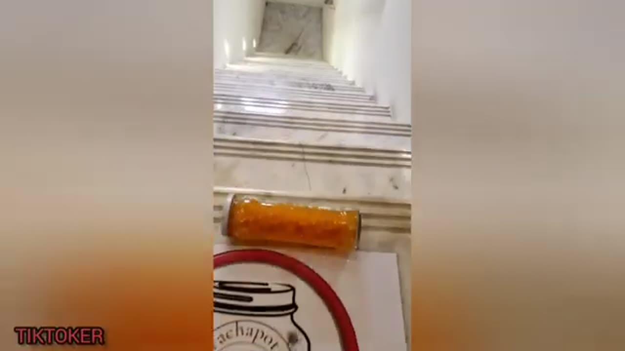 Bottle rolling Stairs with ASMR 🤩