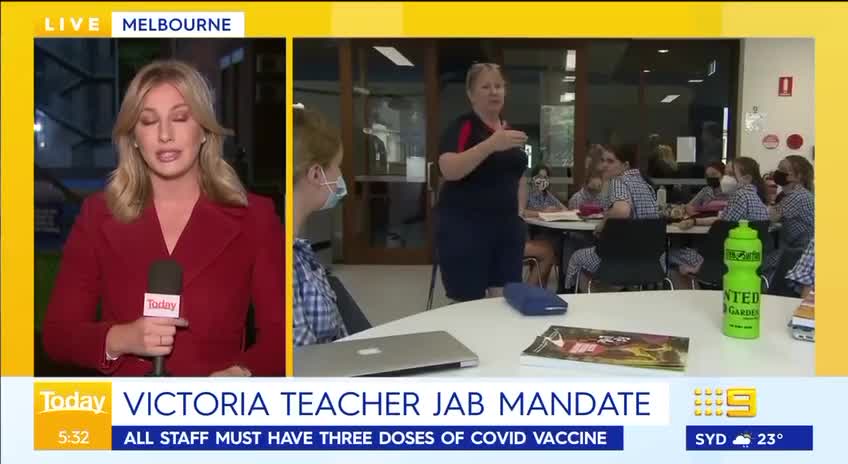 April 27 MSM 3rd jab mandate 4 Victorian teachers. 🇦🇺